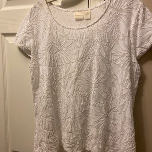 CHICO’S SIZE 2 WHITE CAP SLEEVE TOP